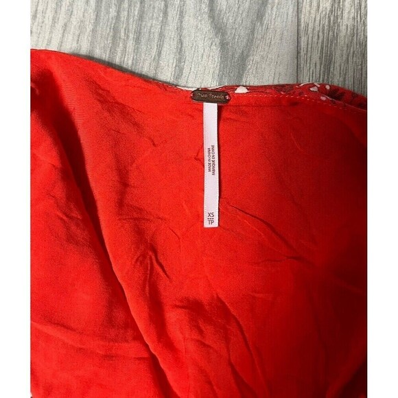 Free People All Mine Mini Dress Red One Shoulder Size XS Medium Linen A2 - Picture 6 of 6